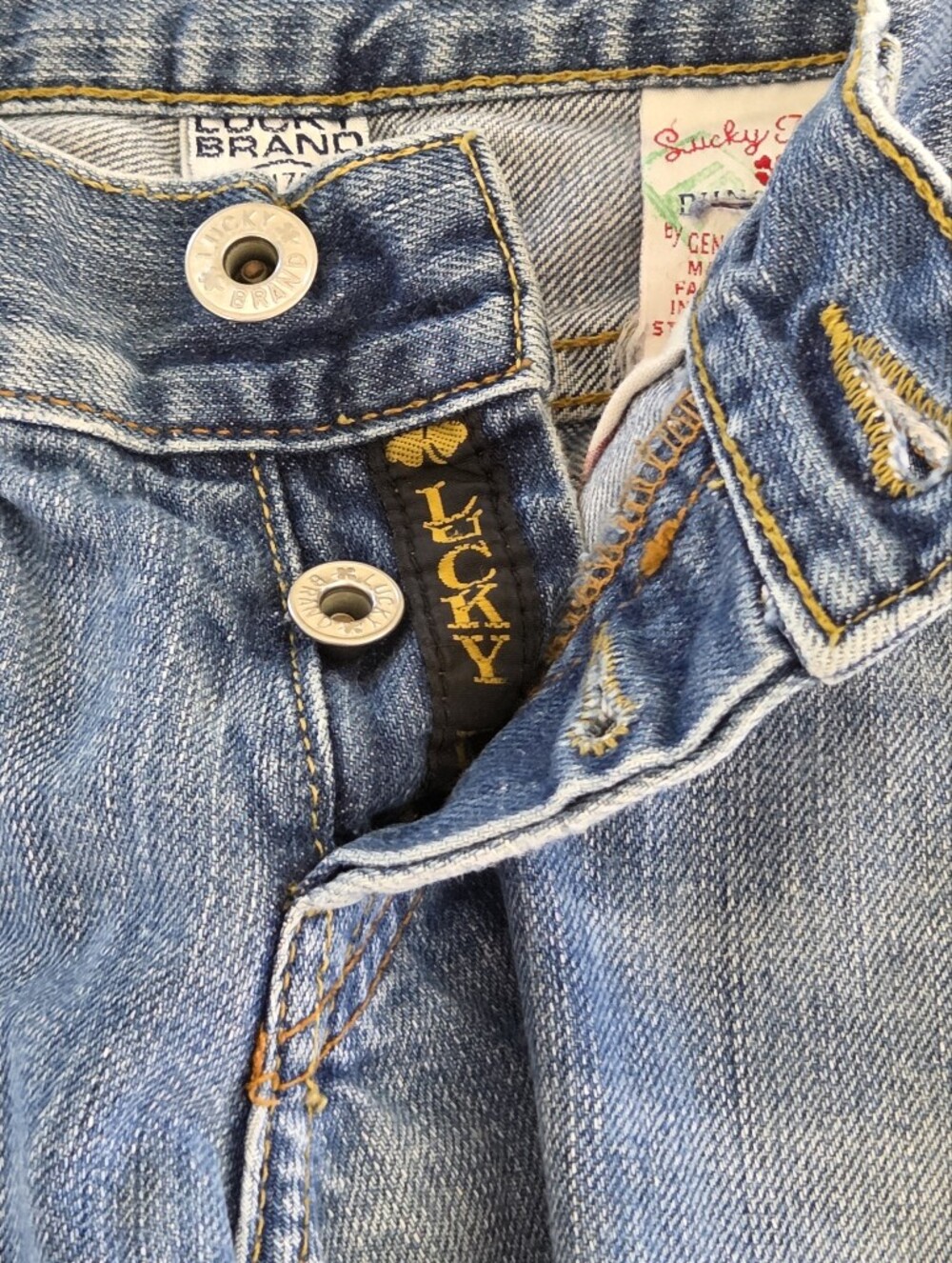 Lucky Brand Daisy Duke Jean Denim Short 26 Button Fly MADE IN USA Frayed Cutoffs - Picture 7 of 14